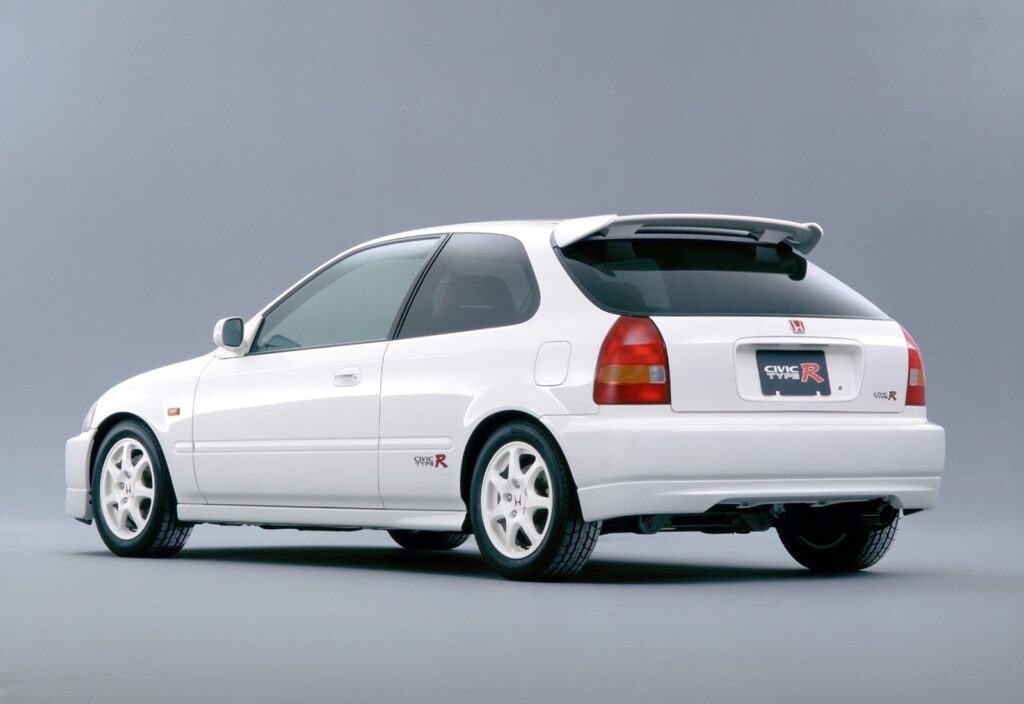 white type r on grey background