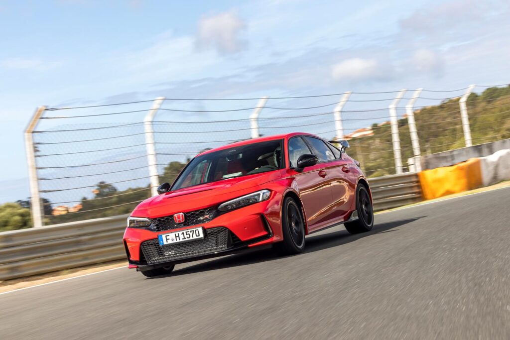 red honda civic on racetrack