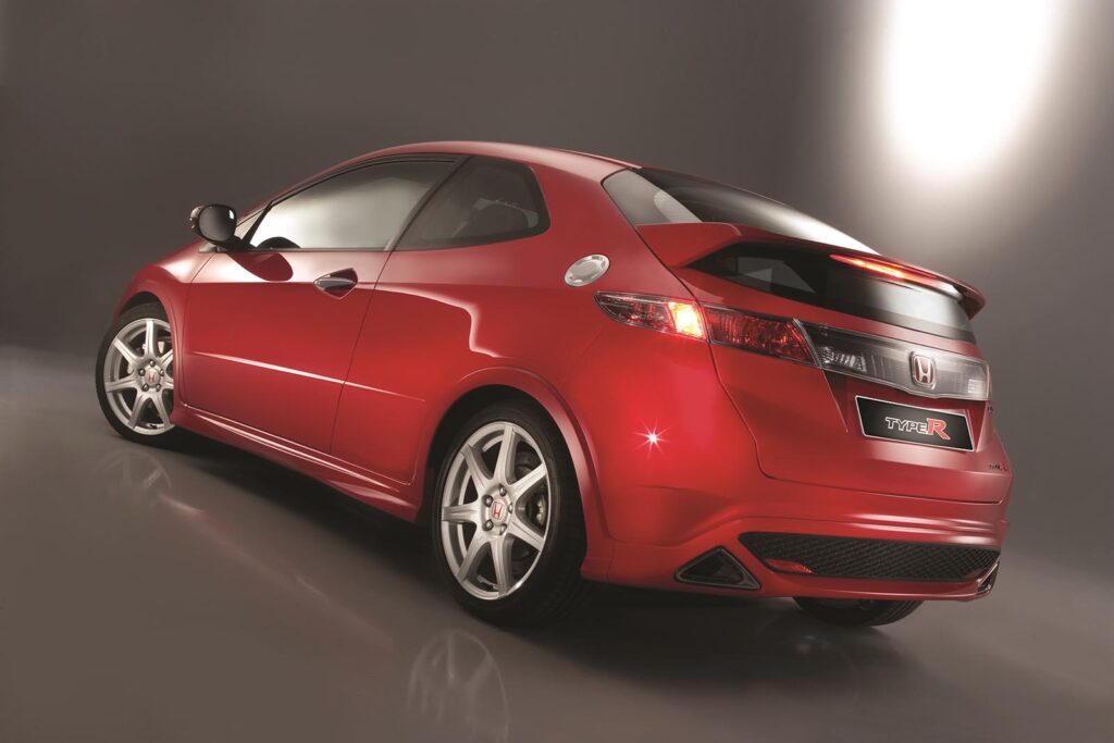 red honda civic type r on grey background