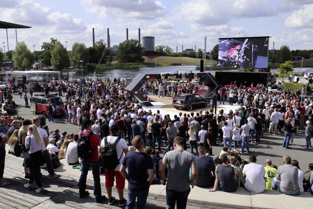 Crowd of people at the a VW event