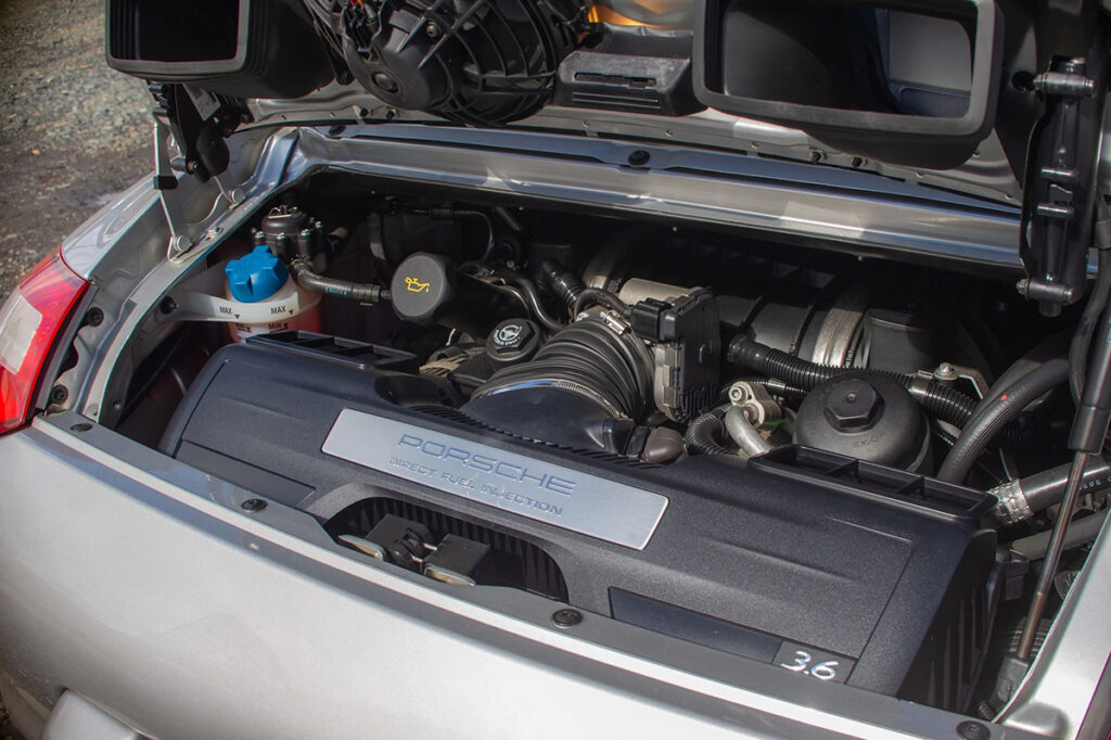 closeup shot of 997 engine