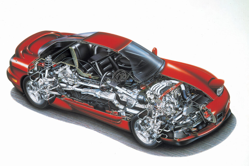 Technical drawing of Mazda RX7 FD
