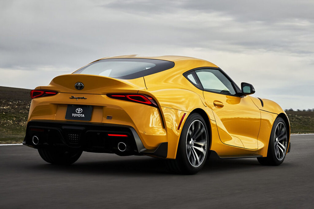 yellow A90 on racetrack