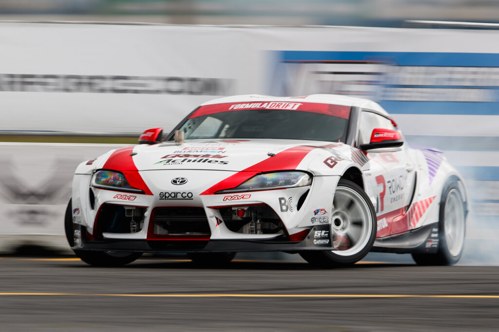 A90 drifting on racetrack