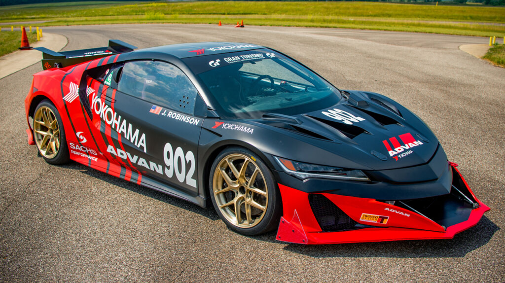 Black and Red 2022 NSX Type S Active Aero Study Pikes Peak race car driven by James Robinson