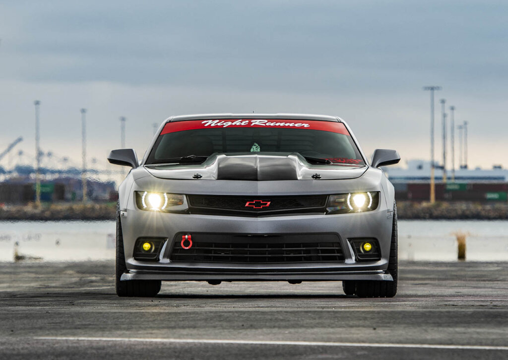 2018 chevy camaro on a dock