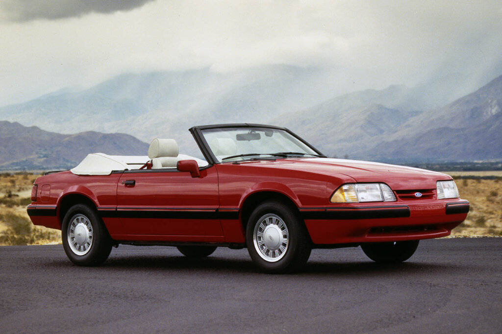 red 1989 Ford Mustang Convertible