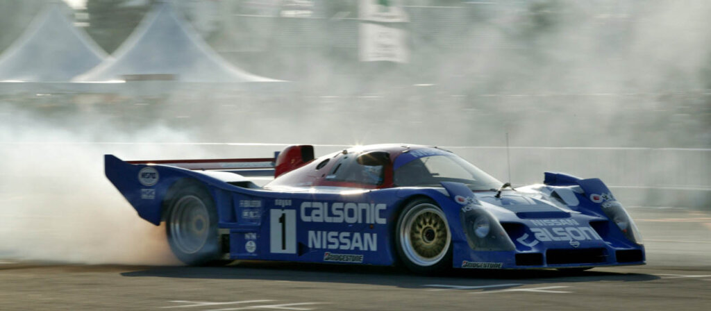 blue nismo r90cp with calsonic livery racecar