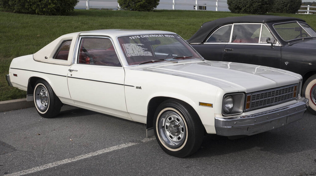 white 1976 chevrolet nova