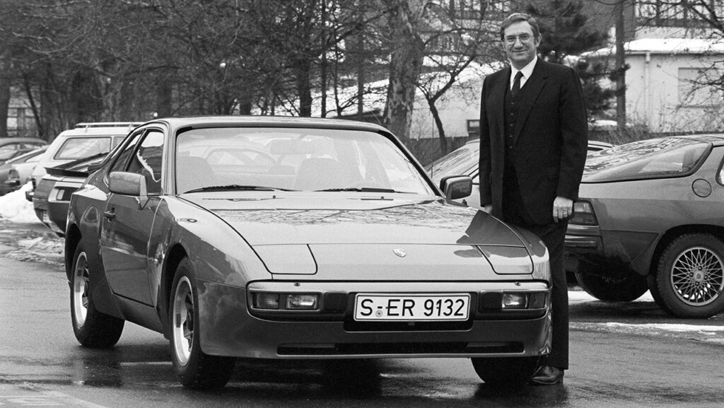 peter w schutz with porsche 944 at factory
