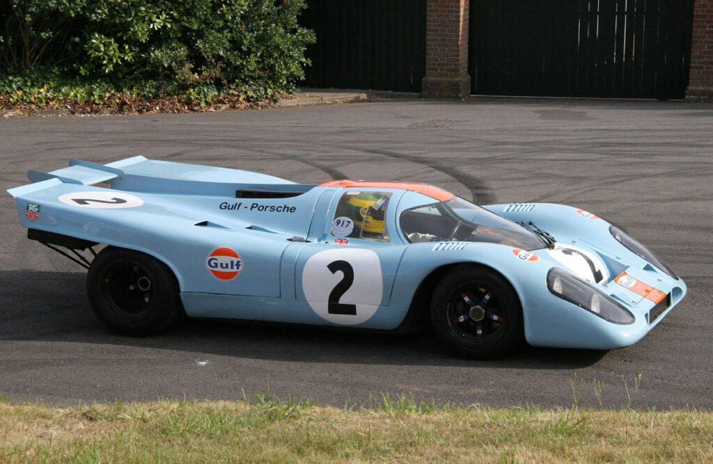 porsche 917 with gulf livery at an estate