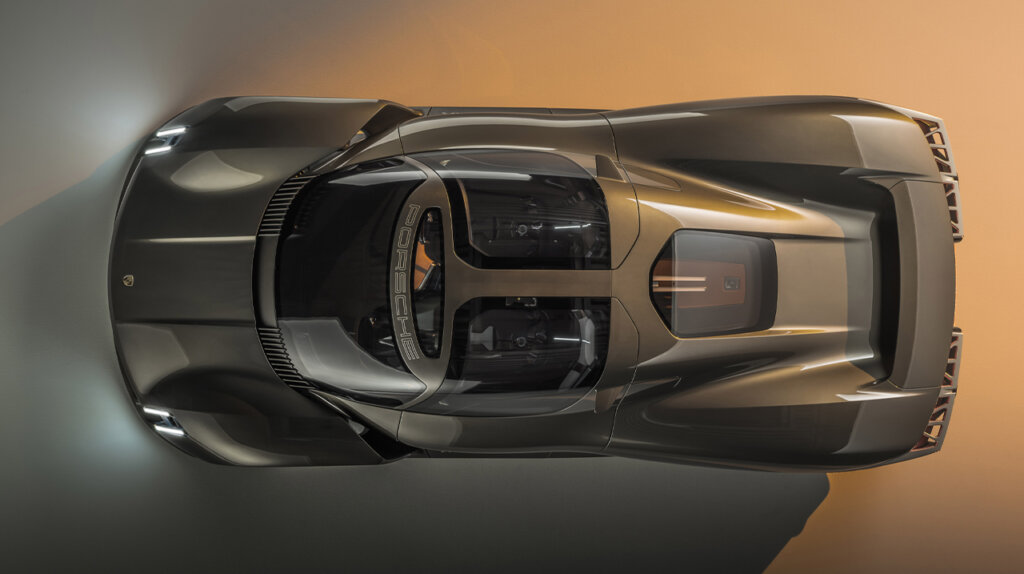 top of brown porsche mission x concept