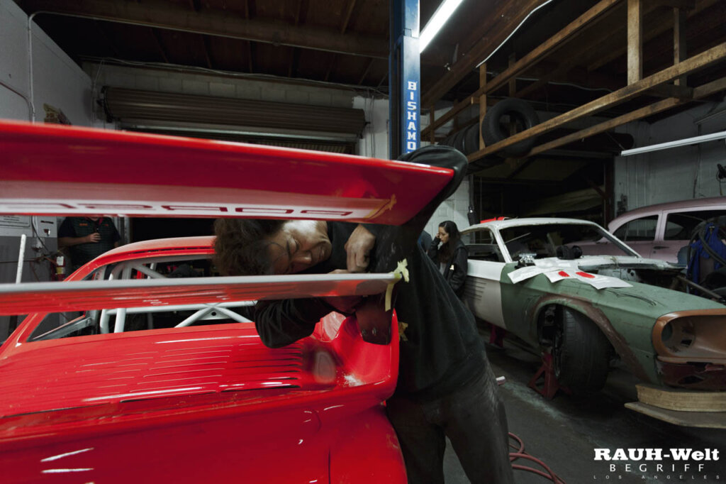 akira nakai tuning RWB red porsche rear wing