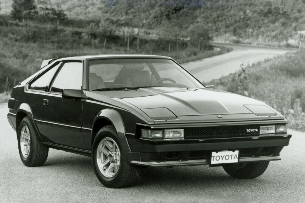 black and white 2nd gen supra on road