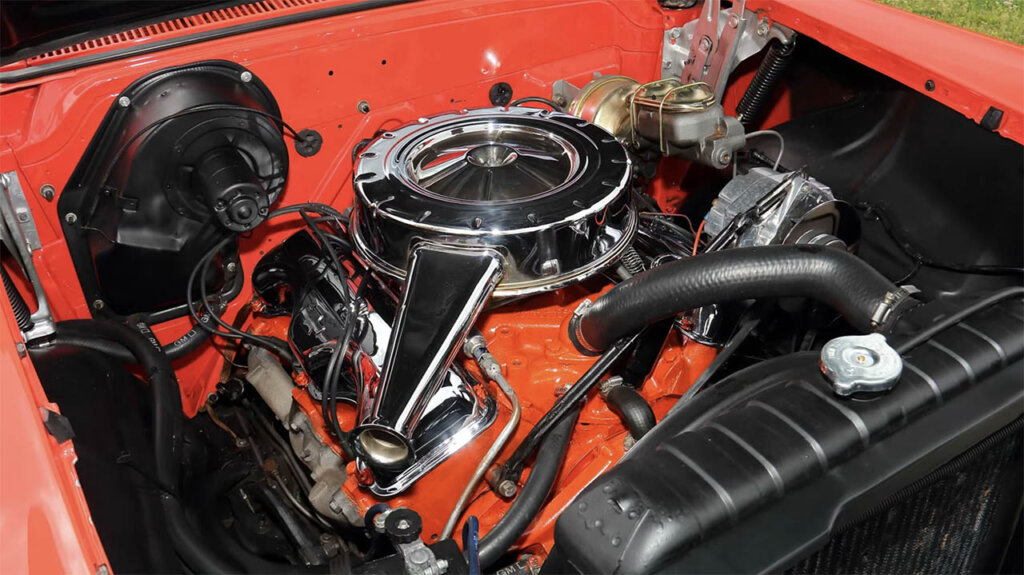 engine of a 1958 chevy impala convertible