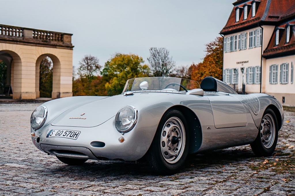 Porsche 550 Spyder in a European town