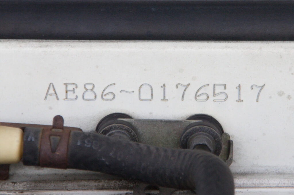VIN Serial number for corolla
