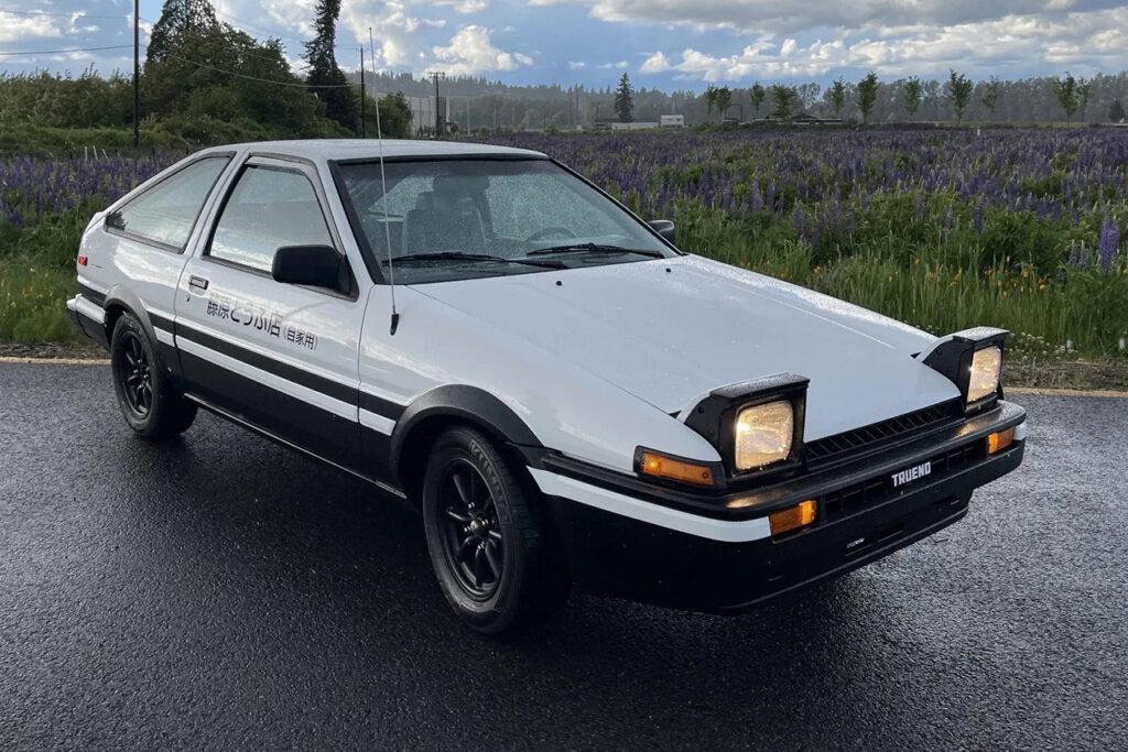 white and black car near grassy area