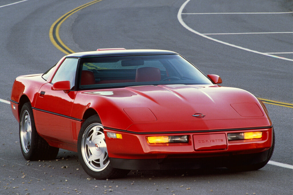 red corvette on road
