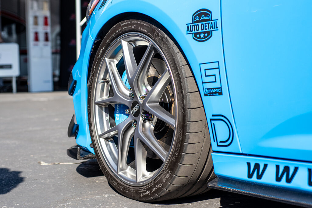 BBS Flow Formed wheels on a blue car