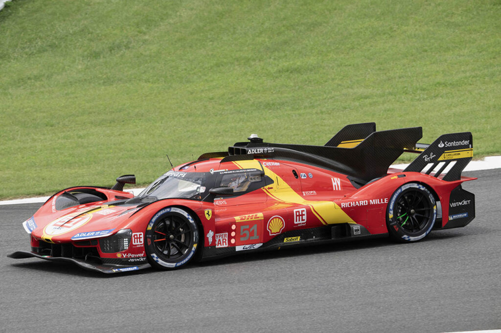 red ferrari 499p hypercar