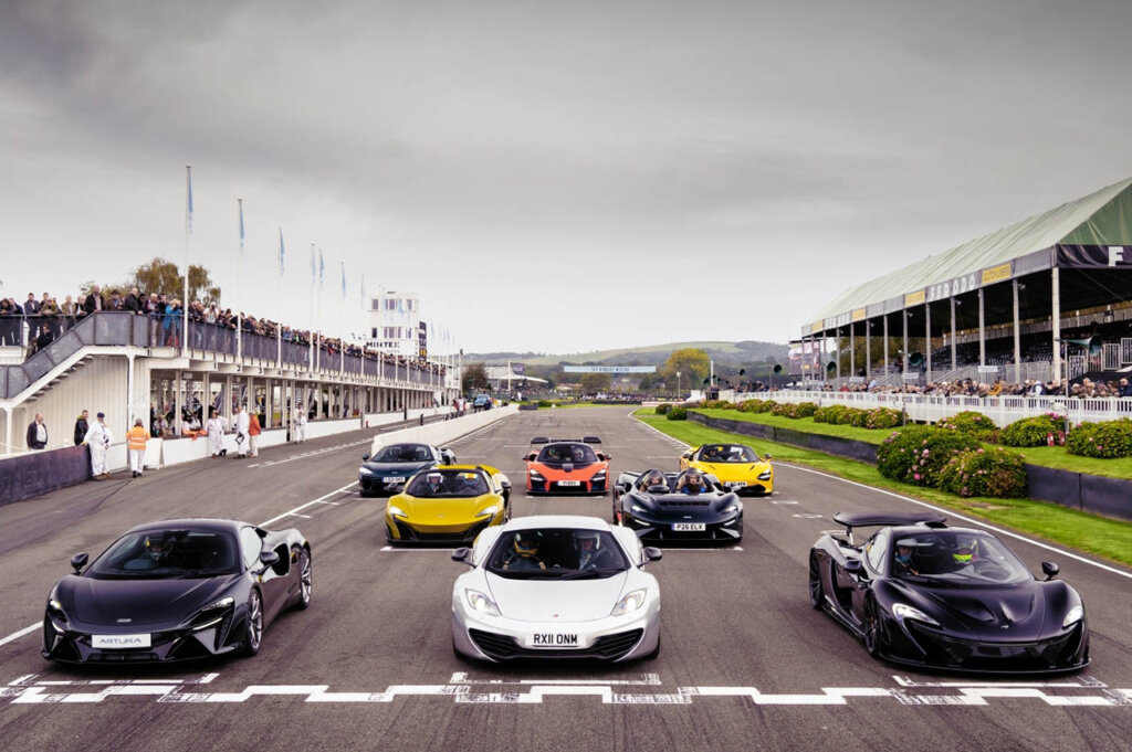 McLaren cars at goodwood festival track