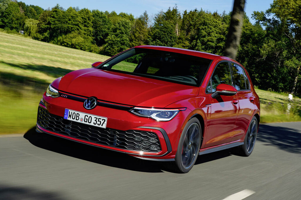 red Volkswagen Golf mk8 GTI