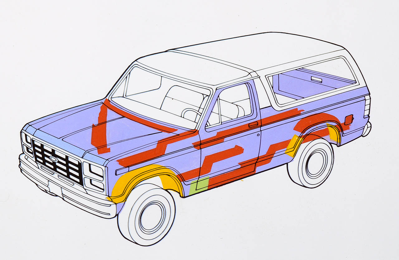 sketch of a third gen bronco chassis