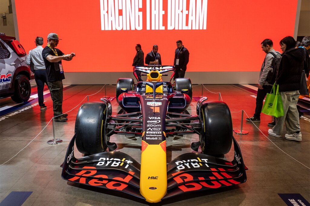 Blue red bull racing rb20 f1 car by honda racing at sema 2024