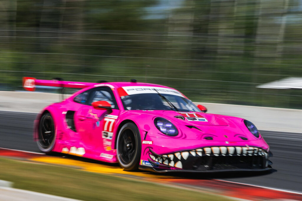 AO Racing Pink Porsche 911 GT3 R at Laguna Seca