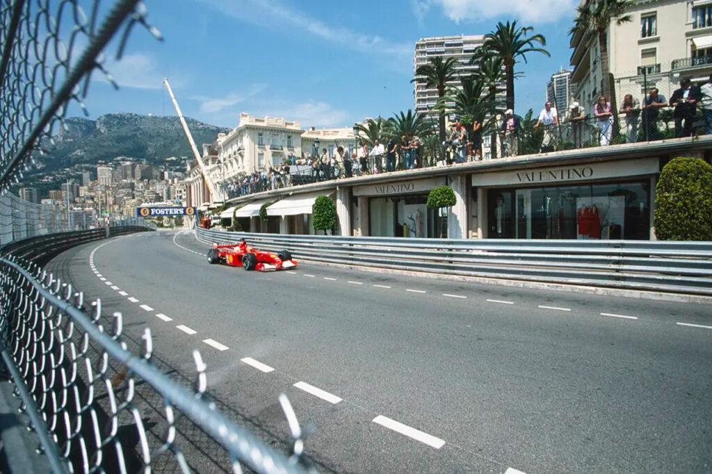 red ferrari f2001 chassis 211 at monaco grand prix