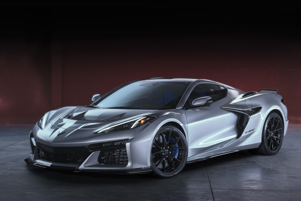 Silver Chevy Corvette ZR1X
