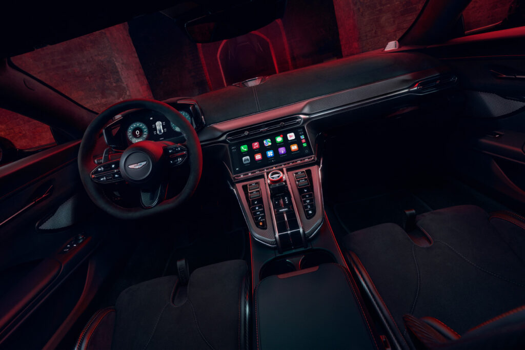 interior of silver aston martin vantage s