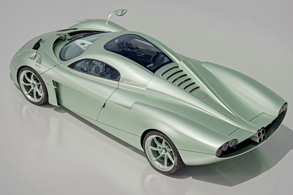 green pagani huayra codalunga speedster with hard top