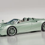 green pagani huayra codalunga speedster top down