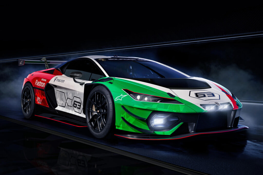 Green white and read Lamborghini Temerario
