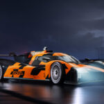 Orange and black McLaren LMDh Hypercar