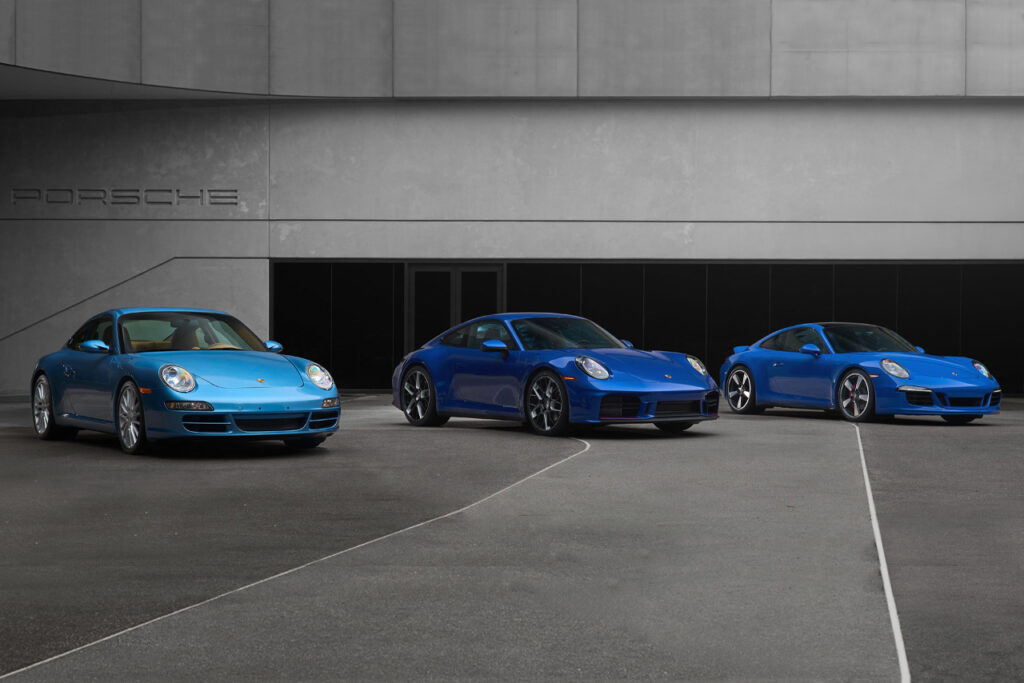 Blue Porsche 911 Club Coupes