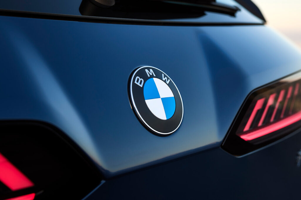 rear bmw badge on Blue bmw ix3