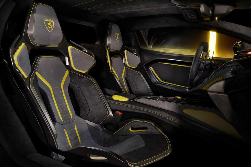 yellow Lamborghini fenomeno seats