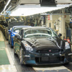 midnight purple nissan r35 gt-r in assembly line
