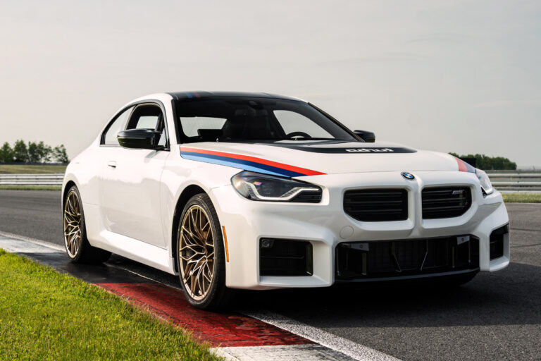 White BMW M2 Turbo Design Edition on a race track