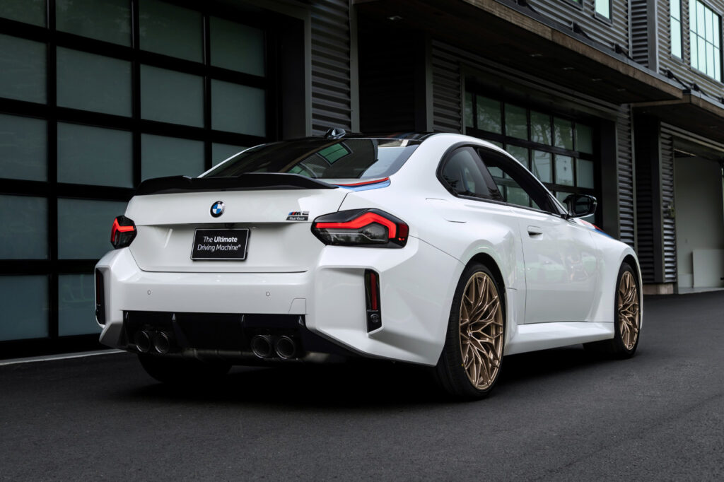 rear view of White BMW M2 Turbo Design Edition