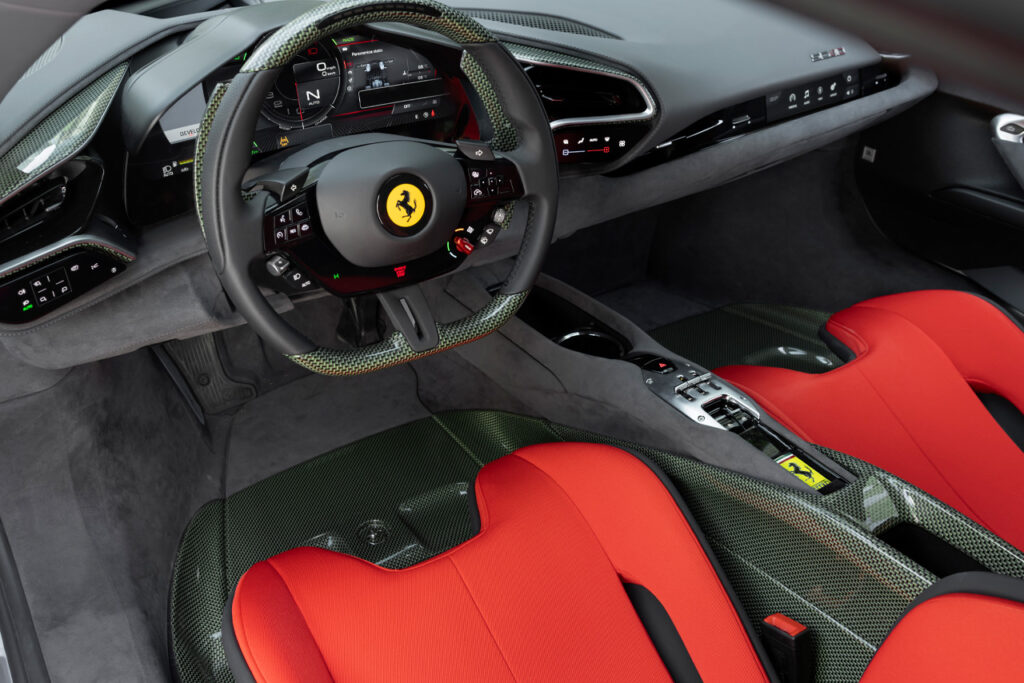interior of white ferrari sc40
