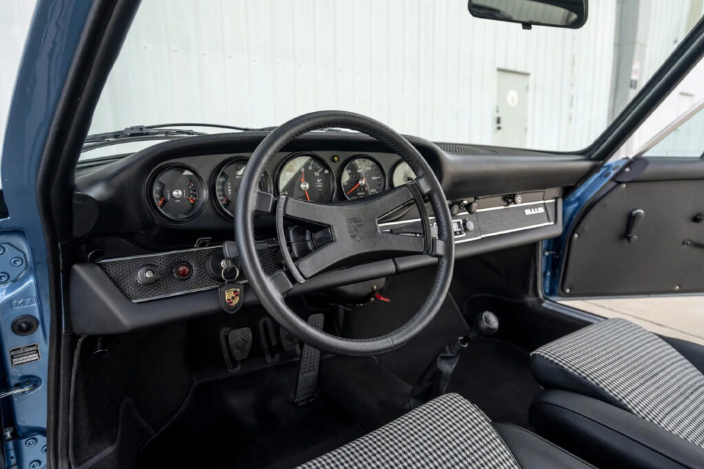 interior of blue 1971 porsche 911S Coupe owned by Jerry Seinfeld
