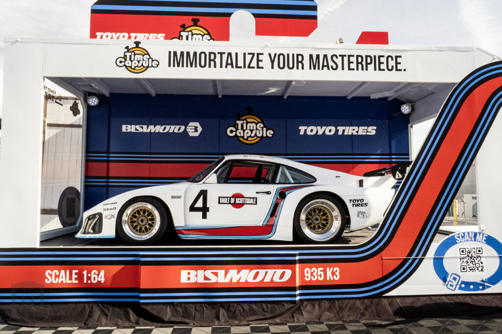 bisimoto porsche 935 K3 with martini livery at the toyot tires treadpss at sema 2025
