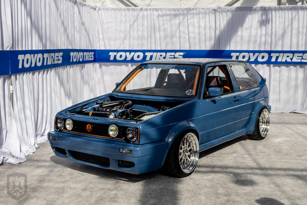 waskylr32 Volkswagen gold mK2 4MOTION cr6 turbo in toyo tires treadpass at sema 2025