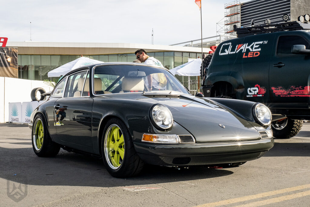 smgwerks' gray porsche 911R Outlaw "wasabi" at sema 2025