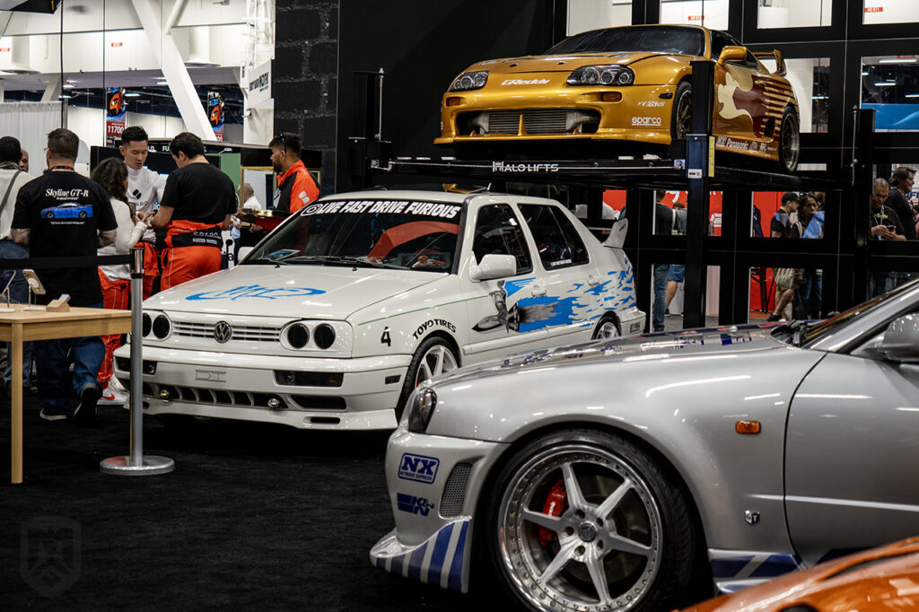 livefastdrivefurious white fast & furious volkswagen jetta in sparq 10969 booth at smea 2025