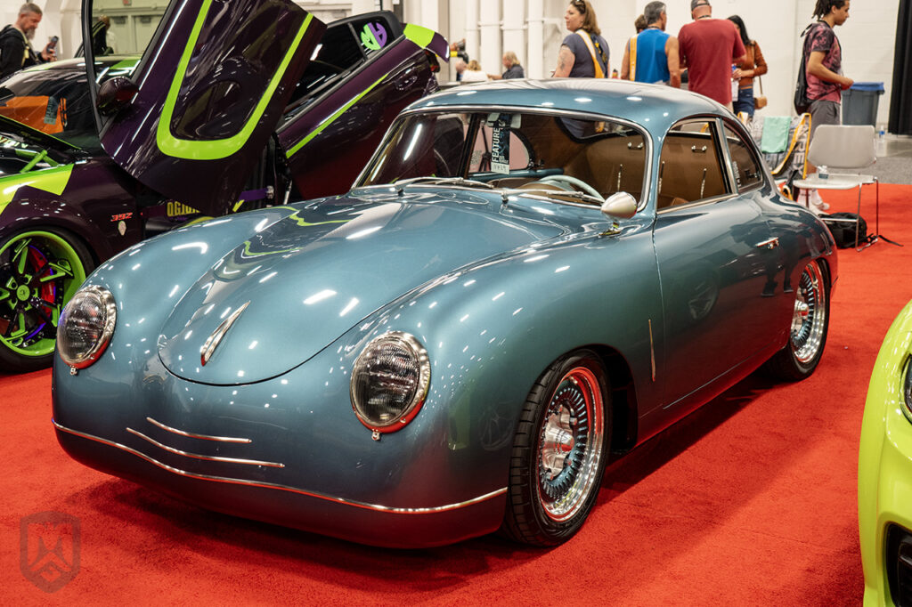 blue 1960 porsche 356 custom built by petescustomcoachbuilding Battle of the Builders Sport Compact Luxury & Exotic champion at sema 2025
